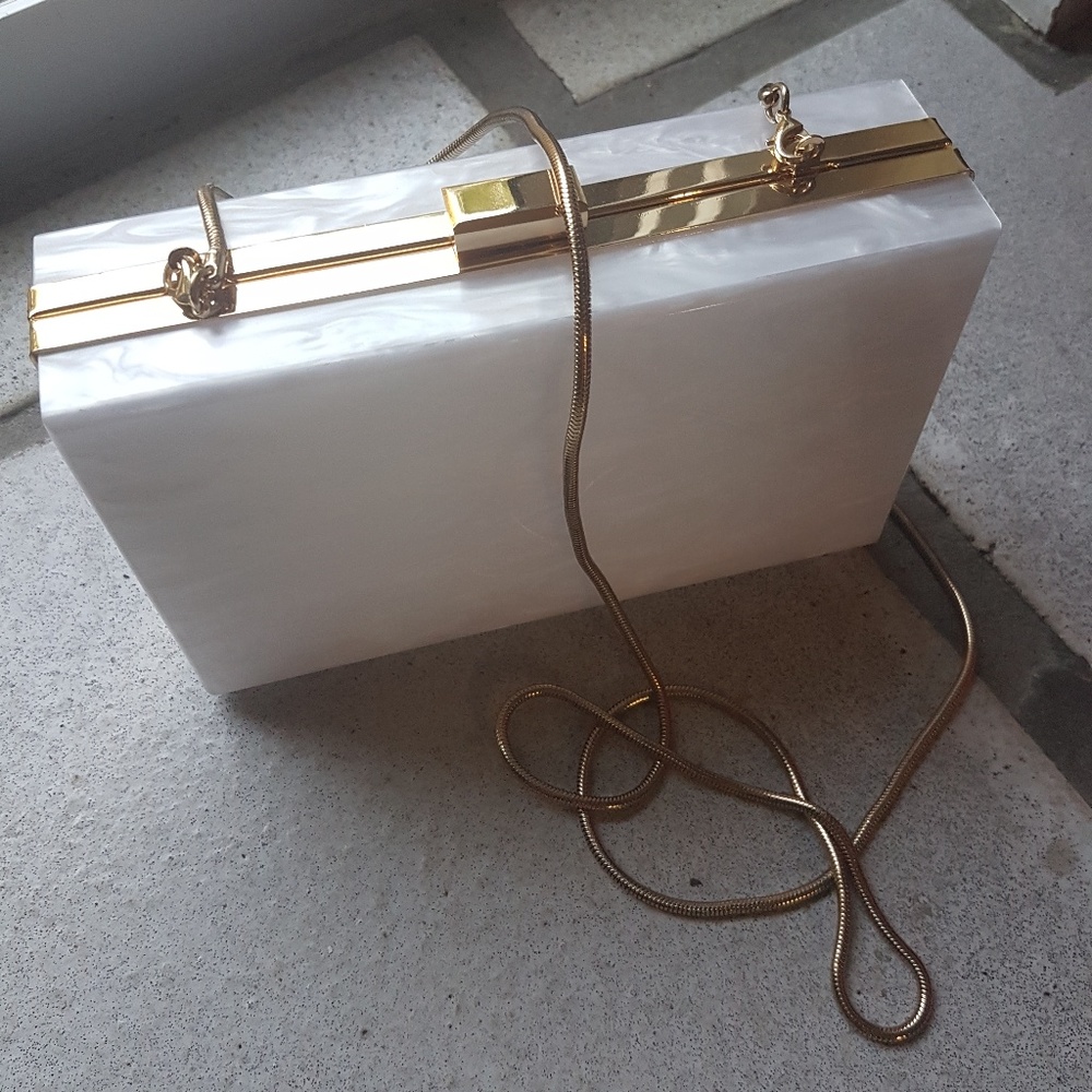 Rachel Zoe white and gold bag